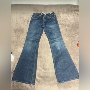 Mossimo Women's Flare Jeans Blue Size 25 Low Rise Stretch Denim